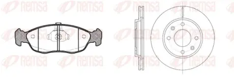 REMSA PEUGEOT К-кт гальм. колодки + диски 106 II (1A_, 1C_) 1.1 i 97-01, CITROEN SAXO (S0, S1) 1.5 D 96-03 remsa 8461.02