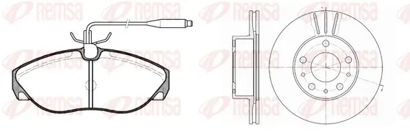 REMSA FIAT К-кт гальм. колодки + диски DUCATO 2.0 Panorama/Combinato 94-02, CITROEN JUMPER I (230P) 2.5 TD 94-02, PEUGEOT Remsa 848601 (фото 1)