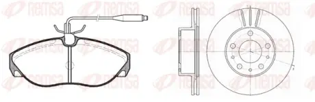 REMSA FIAT К-кт гальм. колодки + диски DUCATO 2.0 Panorama/Combinato 94-02, CITROEN JUMPER I (230P) 2.5 TD 94-02, PEUGEOT Remsa 848601