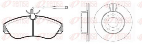 FIAT К-кт гальм. колодки + диски DUCATO 2.8 D 98-02, CITROEN JUMPER I (230P) 2.0 94-02, PEUGEOT BOXER (230P) 2.0 i 94-02 remsa 848700