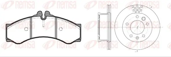 REMSA VW К-кт гальм. колодки + диски LT 28-35 II 2.5 TDI 01-06, DB SPRINTER 4-t (B904) 408 D 96-06 Remsa 8614.00 (фото 1)