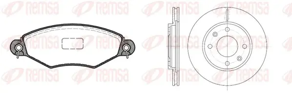 REMSA PEUGEOT К-кт гальм. колодки + диски 206 (2A/C) 1.6 i 98-00 remsa 8643.07