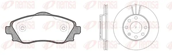 REMSA OPEL К-кт гальм. колодки + диски передн. Ascona, Astra, Kadett E, Vectra A remsa 8774.01