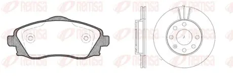 REMSA OPEL К-кт гальм. колодки + диски передн. Ascona, Astra, Kadett E, Vectra A remsa 877401 Опель Корса с
