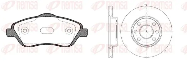 REMSA OPEL К-кт гальм. колодок + диски Combo 01-, Corsa C 1,0-1,8 00- Remsa 877406 (фото 1)