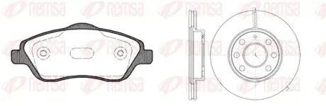 REMSA OPEL К-кт гальм. колодок + диски Combo 01-, Corsa C 1,0-1,8 00- remsa 877406 Опель Корса с