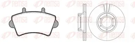 REMSA RENAULT К-кт гальм. колодки + диски перед. Master 98 II-Opel Movano 98- remsa 881900 Рено Мастер 2