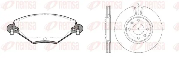 REMSA PEUGEOT К-кт галь. колодки + диски 207 02/06- 207 SW 06/07- 3008 06/09- 307 08/00- 307 SW 03/02- 308 09/07- 308 SW 09/07- remsa 8828.00