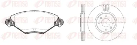 REMSA PEUGEOT К-кт галь. колодки + диски 207 02/06- 207 SW 06/07- 3008 06/09- 307 08/00- 307 SW 03/02- 308 09/07- 308 SW 09/07- Remsa 882800