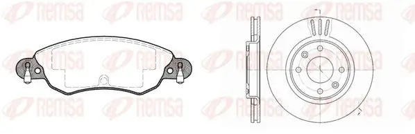 REMSA CITROEN К-кт гальм. колодки + диски BERLINGO 07/96- C2 09/03- C3 11/09- C3 PICASSO 02/09- C3 PLURIEL 05/03- C4 11/04- C5 08/04- remsa 8829.00