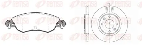 REMSA CITROEN К-кт гальм. колодки + диски BERLINGO 07/96- C2 09/03- C3 11/09- C3 PICASSO 02/09- C3 PLURIEL 05/03- C4 11/04- C5 08/04- Remsa 882900