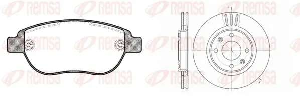 REMSA CITROEN К-кт гальм. колодки + диски BERLINGO 07/96- C2 09/03- C3 11/09- C3 PICASSO 02/09- C3 PLURIEL 05/03- C4 11/04- C5 08/04- Remsa 8841.01 (фото 1)