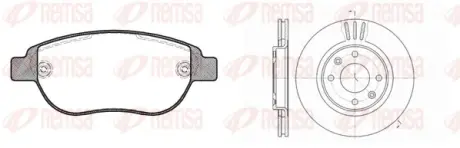 REMSA CITROEN К-кт гальм. колодки + диски BERLINGO 07/96- C2 09/03- C3 11/09- C3 PICASSO 02/09- C3 PLURIEL 05/03- C4 11/04- C5 08/04- remsa 884101 Ситроен С3