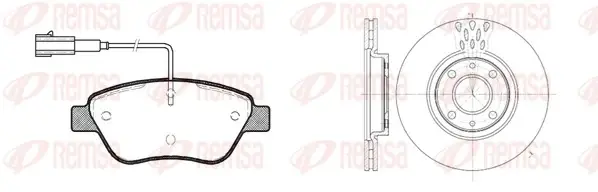REMSA Fiat К-кт гальм. колодки + диски Doblo 1.3JTD 1.9JTD 1.4i 05- Remsa 8858.01 (фото 1)