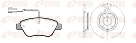 REMSA Fiat К-кт гальм. колодки + диски Doblo 1.3JTD 1.9JTD 1.4i 05- Remsa 885801