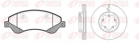 Комплект: 2 диска+ 4 колодки гальмівних remsa 81251.00