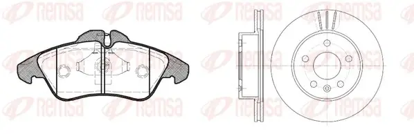 Комплект: 2 диска+ 4 колодки гальмівних Remsa 8578.00 (фото 1)