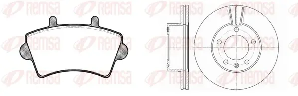 Комплект: 2 диска+ 4 колодки гальмівних remsa 8819.01