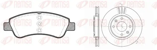 Комплект: 2 диска+ 4 колодки гальмівних Remsa 8840.01 (фото 1)