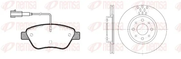 Комплект: 2 диска+ 4 колодки гальмівних Remsa 8858.00 (фото 1)