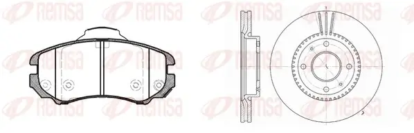 Комплект: 2 диска+ 4 колодки гальмівних Remsa 8953.01 (фото 1)