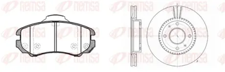 Комплект: 2 диска+ 4 колодки гальмівних remsa 895301 Hyundai Элантра xd