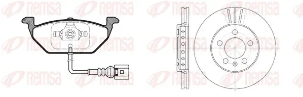 Комплект тормозной передн. AUDI A3 96-;SEAT TOLEDO 98-;SKODA FABIA 99-,OCTAVIA (пр-во REMSA) Remsa 8633.10 (фото 1)