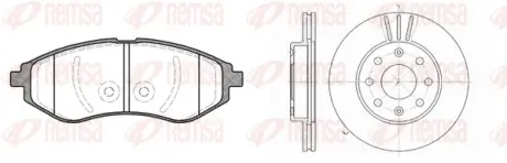 Комплект тормозной передн. CHEVROLET AVEO 05-, DAEWOO KALOS 03- (пр-во REMSA) remsa 898600