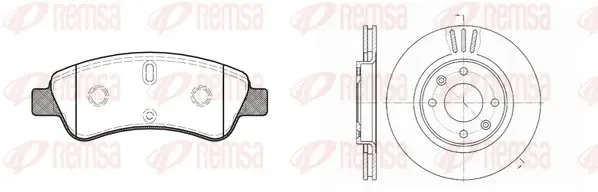 Комплект тормозной передн. CITROEN BERLINGO 01-;PEUGEOT PARTNER 02-,307 00- (пр-во REMSA) Remsa 8840.00 (фото 1)