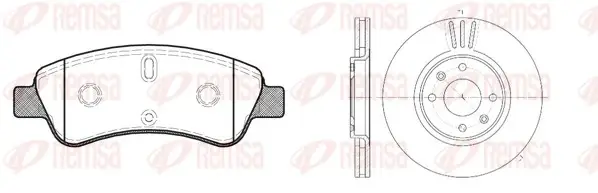 Комплект тормозной передн. CITROEN C3, C4, DS3 PEUGEOT 206, 207 (пр-во REMSA) Remsa 8840.03 (фото 1)
