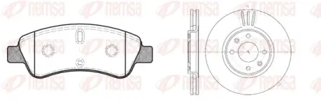 Комплект тормозной передн. CITROEN C3, C4, DS3 PEUGEOT 206, 207 (пр-во REMSA) remsa 884003 Ситроен С3