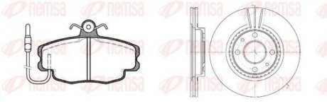 Комплект тормозной передн. DACIA LOGAN 04, CLIO, SANDERO, MEGANE 96- (пр-во) remsa 8141.02