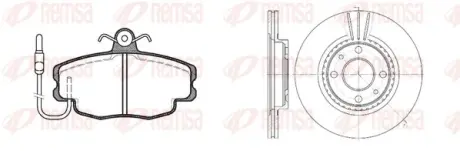 Комплект тормозной передн. DACIA LOGAN 04, CLIO, SANDERO, MEGANE 96- (пр-во REMSA) Remsa 814102