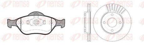 Комплект тормозной передн. FORD FIESTA 95-,FORD FUSION 02-,FORD FOCUS 98- remsa 8766.00