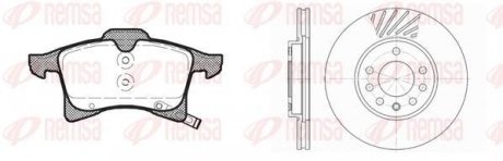 Комплект тормозной передн. OPEL ASTRA H 05-,OPEL MERIVA 05-,OPEL ZAFIRA 05- (пр-во) remsa 81036.00