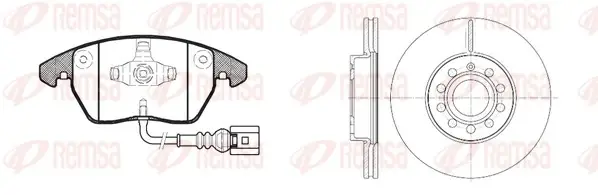 Комплект тормозной передн. SEAT TOLEDO 03-,SKODA OCTAVIA 04-,VW GOLF. JETTA. (пр-во REMSA) remsa 81030.00