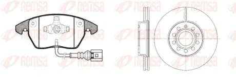 Комплект тормозной передн. SEAT TOLEDO 03-,SKODA OCTAVIA 04-,VW GOLF. JETTA. (пр-во REMSA) remsa 81030.00