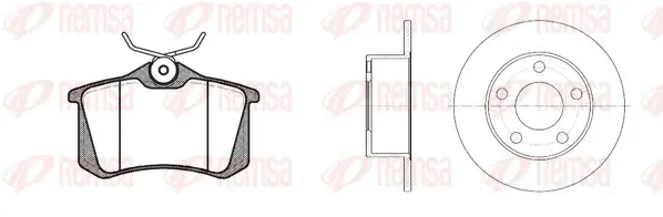 Комплект тормозной задн. AUDI 100, AUDI A6 95-, SKODA SUPERB 02-,VW PASSAT 96- (пр-во REMSA) remsa 8263.00