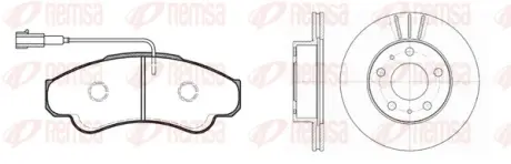 REMSA FIAT К-кт гальмівні колодки + диски передн. Ducato 02-, CITROEN Remsa 895900