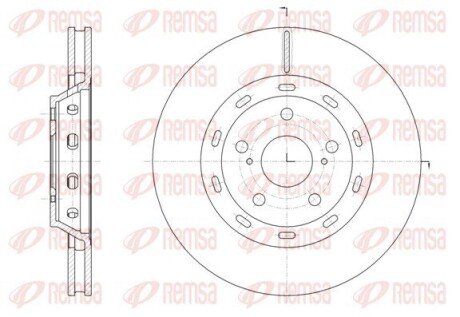 TOYOTA Гальмівний диск предн. VENZA (V1) 2.7 4WD 08-16 remsa 6196810 на Тойота Венза