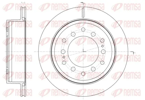 REMSA TOYOTA гальмівний диск задн.Land Cruiser Prado 2.7/4.0 10-,FJ Cruiser 06- remsa 6166410