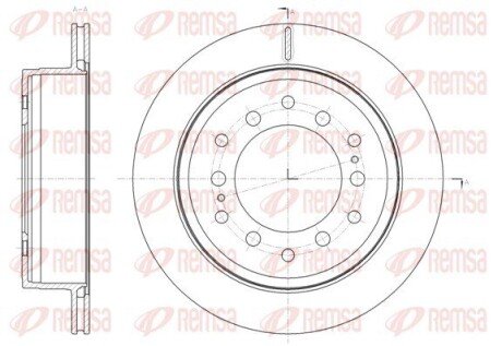 TOYOTA гальмівний диск задн.Land Cruiser Prado 2.7/4.0 10-,FJ Cruiser 06- remsa 61664.10