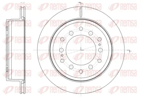 REMSA TOYOTA гальмівний диск задн.Land Cruiser Prado 2.7/4.0 10-,FJ Cruiser 06- remsa 6166410 Тойота Хайлюкс