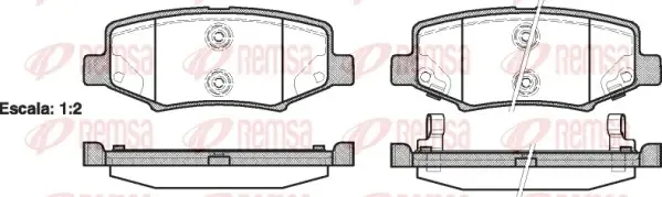 Задние тормозные колодки remsa 1264.02