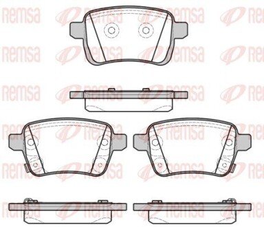 Задні тормозні (гальмівні) колодки remsa 1450.22