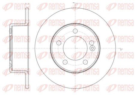Задній гальмівний (тормозний) диск remsa 6143300