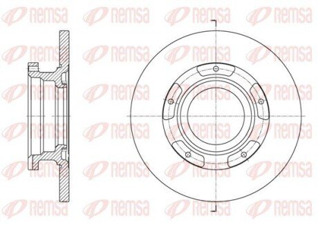 Задній гальмівний (тормозний) диск remsa 6156400 на Форд Транзит
