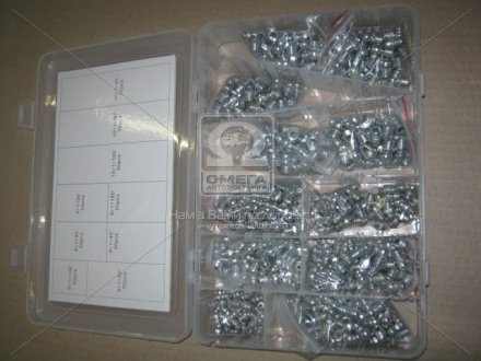 Набор пресс-масленок, 450 шт. М6, М8, М10. Прямые и угловые 45-90гр. rider RD11450ZK