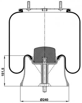 Пневморессора со стаканом (пластик) rider RD74022KP05