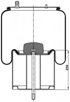 Пневморессора со стаканом (сталь) rider RD7491210K